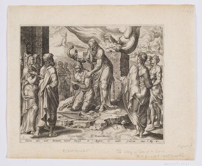 Samuel salver David af after Maarten van Heemskerck