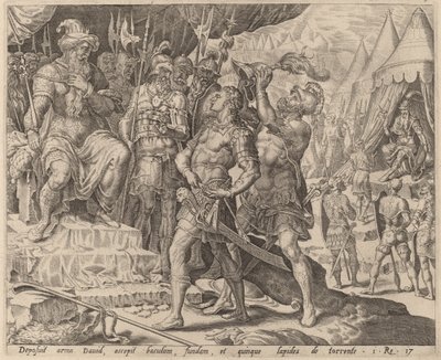 David bevæbnet før Saul af after Maerten van Heemskerck