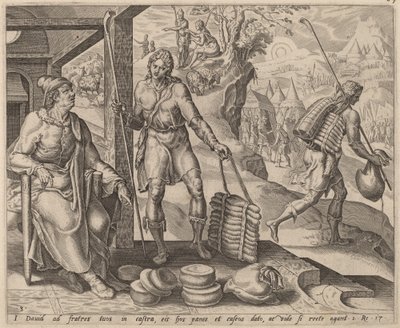 Jesse sender David til lejren af after Maerten van Heemskerck