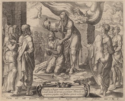 Samuel salver David af after Maerten van Heemskerck