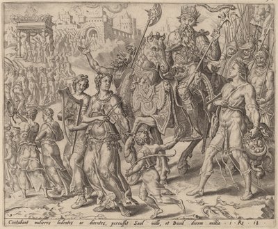Sauls og Davids triumf af after Maerten van Heemskerck