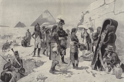 Napoleon før pyramiderne overvejer en faraos mumie af after Maurice Henri Orange
