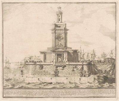 Prima Macchina for Kina fra 1750: Den nye mole i Napoli af after Michelangelo Specchi Jérôme Charles Bellicard