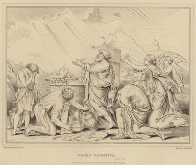 Noas offer, 1. Mosebog af after Nicolas Poussin