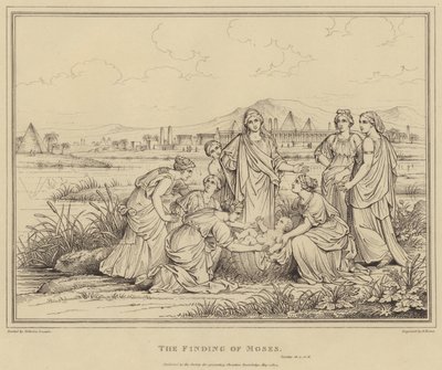 Fundet af Moses, 2. Mosebog af after Nicolas Poussin
