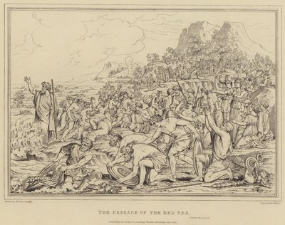 Passagen af det Røde Hav, Anden Mosebog af after Nicolas Poussin