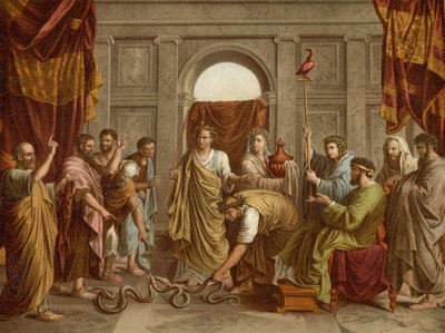 Slangemiraklet af after Nicolas Poussin