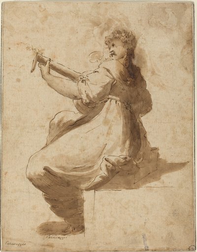 Lutespilleren af after Orazio Gentileschi