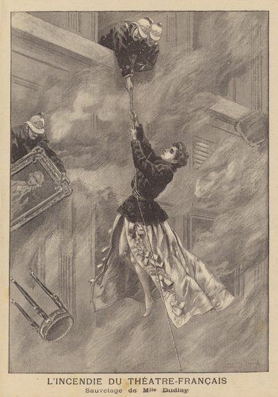 Brand i Theatre-Francais, Paris af after Oswaldo Tofani