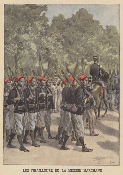Franske koloniale tirailleurs fra Marchand-missionen af after Oswaldo Tofani