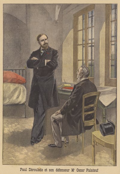 Paul Deroulede og hans forsvarsadvokat Oscar Falateuf af after Oswaldo Tofani