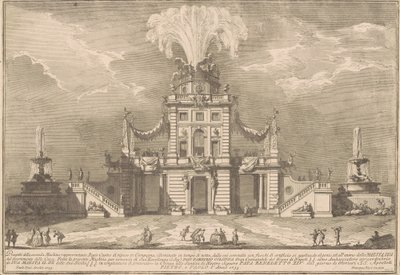 Seconda Macchina for Kina fra 1755: En kongelig jagthytte af after Paolo Posi Giuseppe Vasi