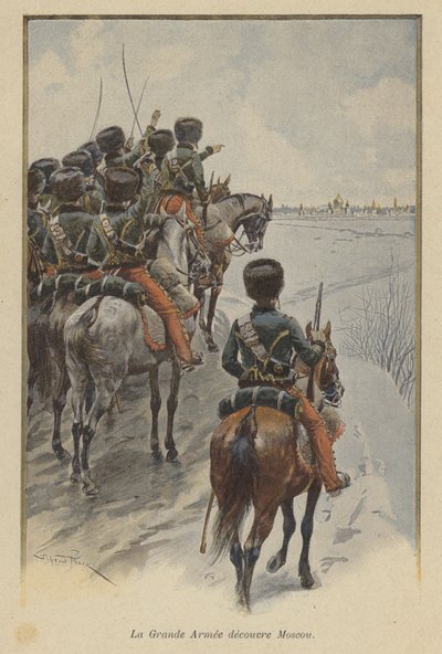 Napoleons Grande Armee ankommer før Moskva, 1812 af after Paris