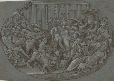 Bacchus triumf af after Perino del Vaga