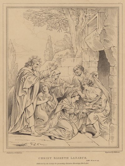 Kristus oprejser Lazarus, Lukas af after Peter Paul Rubens