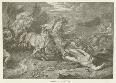 Hippolytus død af after Peter Paul Rubens