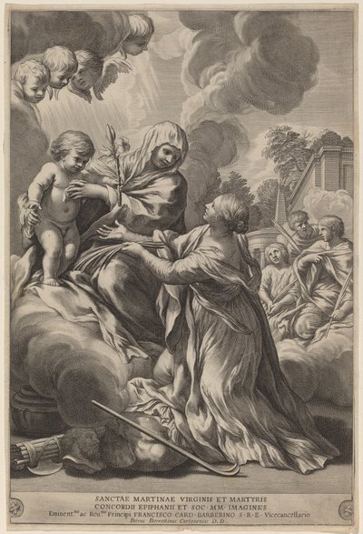 Jomfru og barn med martyrer af after Pietro da Cortona