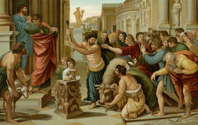 Paulus og Barnabas i Lystra af after Raphael