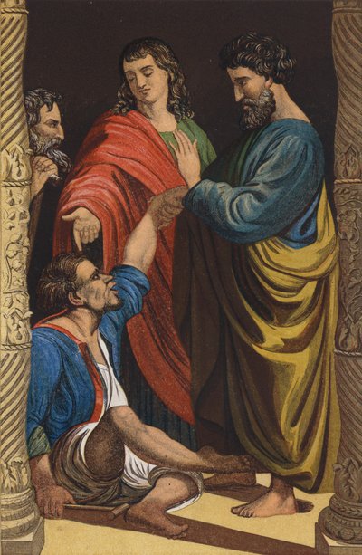 Peter og Johannes helbreder den lamme mand af after Raphael