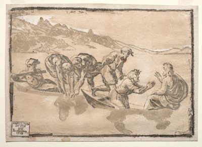 Det mirakuløse træk af fisk af after Raphael