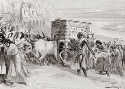 Et begravelsesoptog under XIA-dynastiet, det gamle Egypten, fra Hutchinson