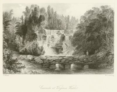 Cascade ved Virginia Water af after Thomas Allom
