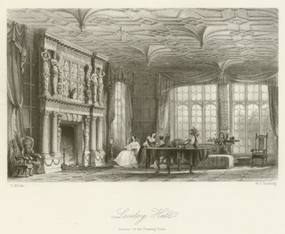 Loseley Hall, interiør i tegnestuen af after Thomas Allom