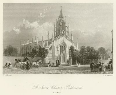 St Johns Church, Richmond, 1840 af after Thomas Allom