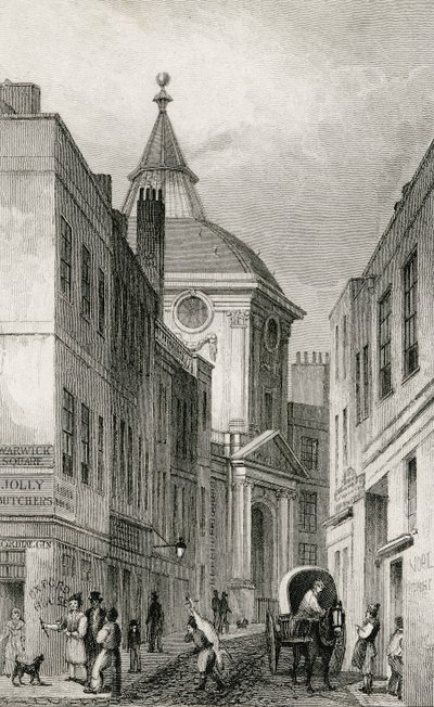 Physicians College, Warwick Lane, 1830 af Thomas Hosmer after Shepherd