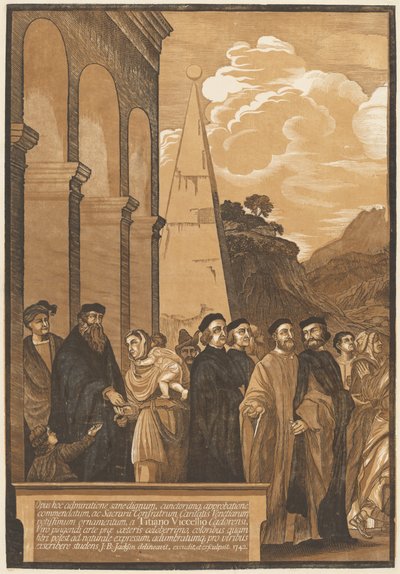 Præsentation af jomfruen i templet (venstre panel) af after Titian John Baptist Jackson