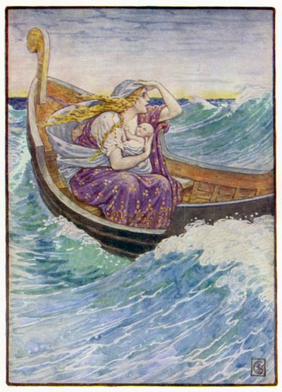 I to dage og to nætter blev båden slynget her og der af after Walter Crane