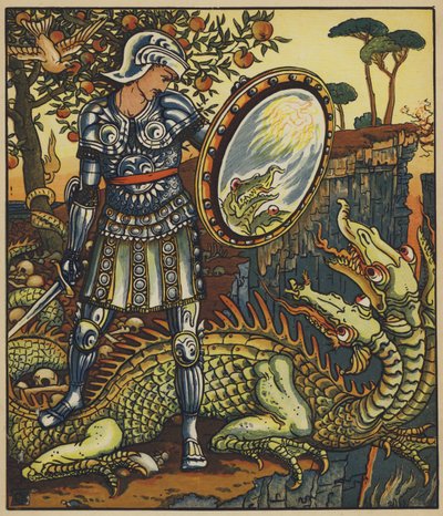 Prins Cheri og dragen af after Walter Crane