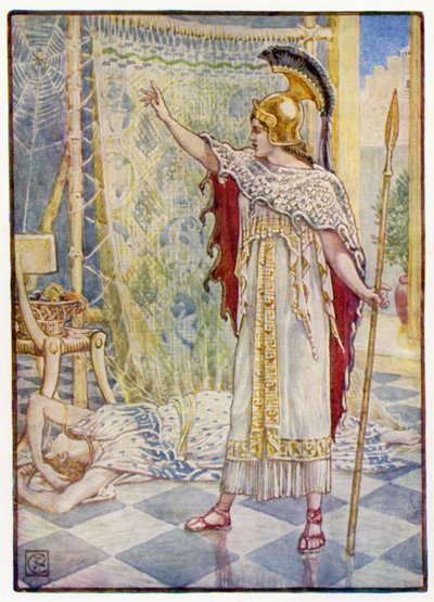 Hun ændrede hende til en edderkop af after Walter Crane