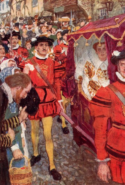 Shakespeare ser dronningen gå forbi af after William Hatherell