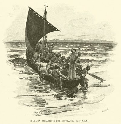 Columba på vej til Skotland af after William Henry Margetson