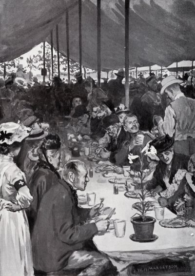 The Kings Dinner på Fulham af after William Henry Margetson