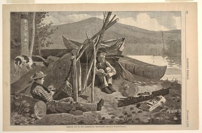Camping ude i Adirondack-bjergene af Winslow Homer
