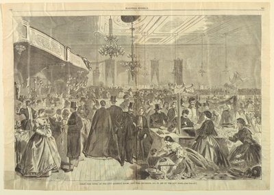 Stor messe givet i City Assembly Rooms, New York, december 1861, i Aid of City Poor, fra Harper