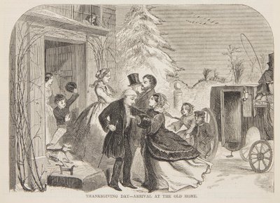 Thanksgiving Day – Ankomst til det gamle hjem af Winslow Homer