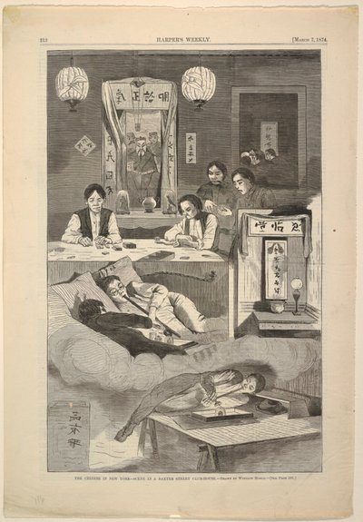 Kineserne i New York – Scene i et Baxter Street Club-House af Winslow Homer