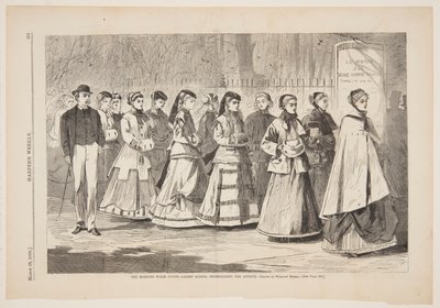 The Morning Walk – Unge Damers Skole, der promenerer på Avenue af Winslow Homer