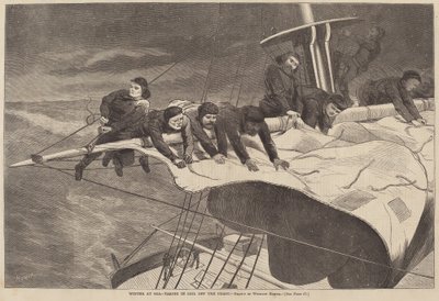 Vinter til søs - Indtog sejl fra kysten af Winslow Homer