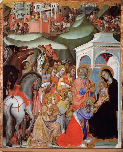 Tilbedelse af Magi-maleriet af Bartolo di Fredi af also Manfredi de Battilori Bartolo di Fredi