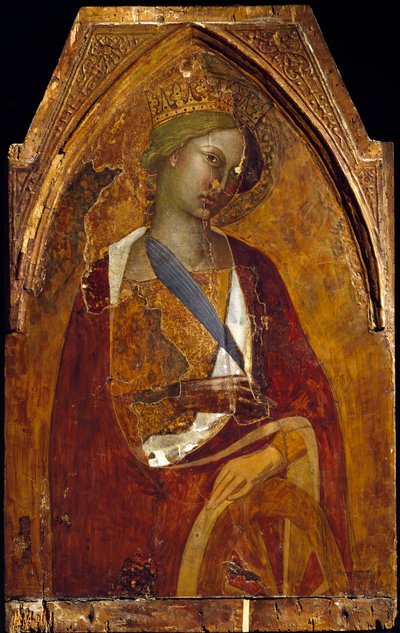 Saint Catherine of Alexandria Maleri af Bartolo di Fredi (ca. 1330-1410) 1390 Dim 83x52,5 cm Assisi, Museum of the Treasury of the Basilica of San Francesco. Perkins College af also Manfredi de Battilori Bartolo di Fredi
