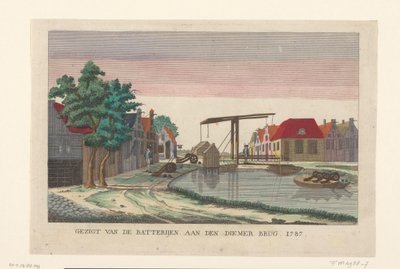 Batteri ved Diemerbrug, 1787 Udsigt over batterierne ved Diemerbroen 1787 (titel på objekt) Batterier omkring Amsterdam i 1787 (tyske kopier) (serietitel) af anonymous (attributed to)