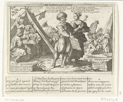 De modige Bataverne, 1673 The Brave Bathaviers / Le Vaillans battaviers (titel på objekt) Seks franske tegnefilm af hollænderne fra 1673 (serietitel) af anonymous (possibly)