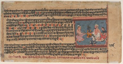 Akrura informerer Nanda og Yashoda: Side fra en spredt Bhagavata Purana (gamle historier om Lord Vishnu) af anonymous 