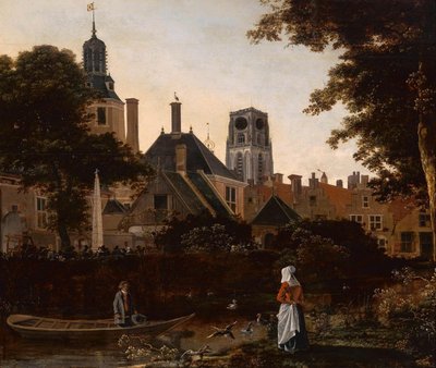 Hollandsk: Stadsgezicht te Rotterdam met de Sint Laurenstoren Udsigt over Rotterdam med tårnet på St. af anonymous 