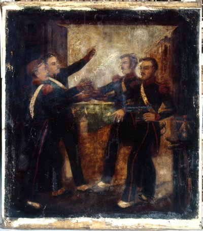 Fransk: Aux quatre sergents de La Rochelle. Værtshusets skilt. 3, boulevard Beaumarchais, 4. arrondissement, Paris af anonymous 