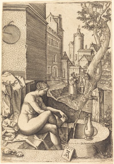 Susanna overrasket af de to ældste af anonymous Germany 16th Century after Heinrich Aldegrever